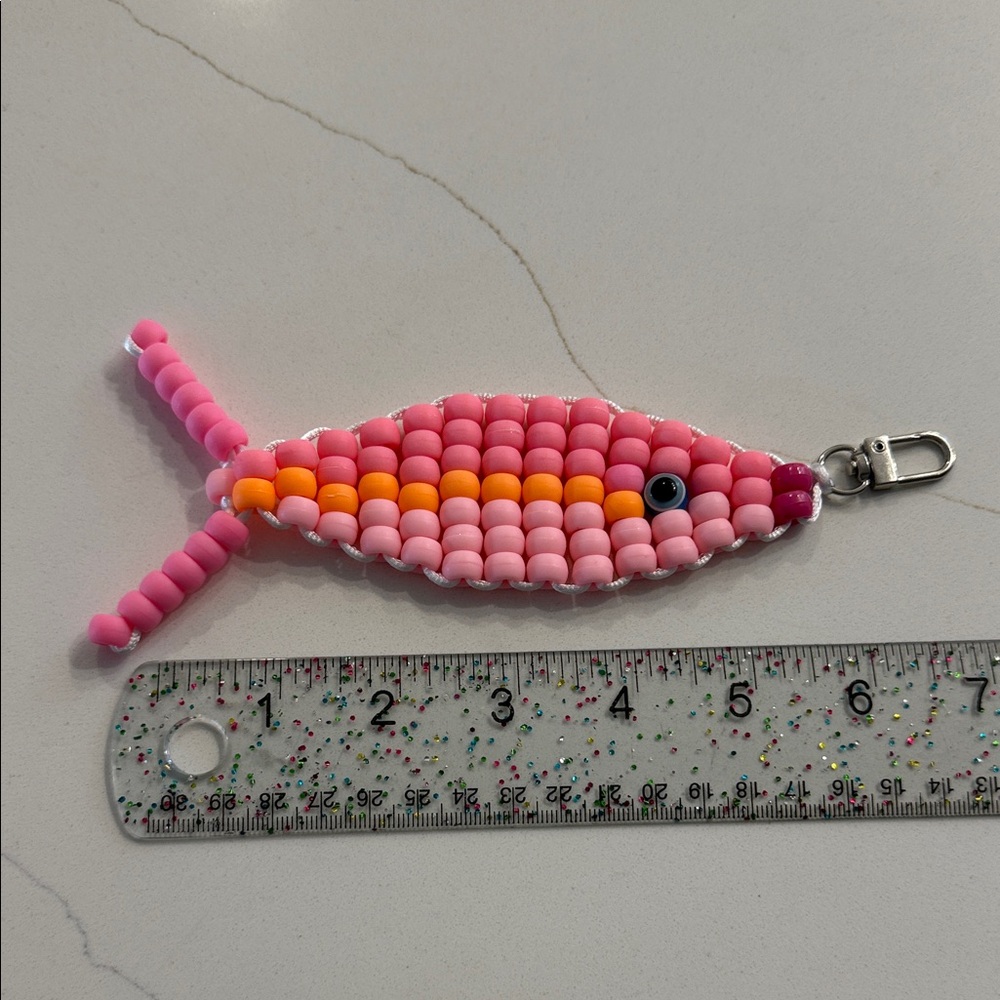 Colorful Beaded Fish Keychain - Picture 3 of 6